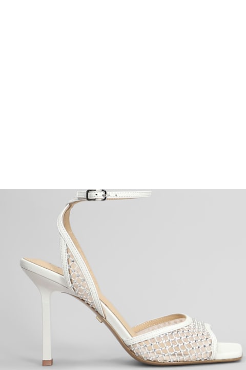Homeware Lola Cruz Carmen 95 Sandals In White Leather And Fabric