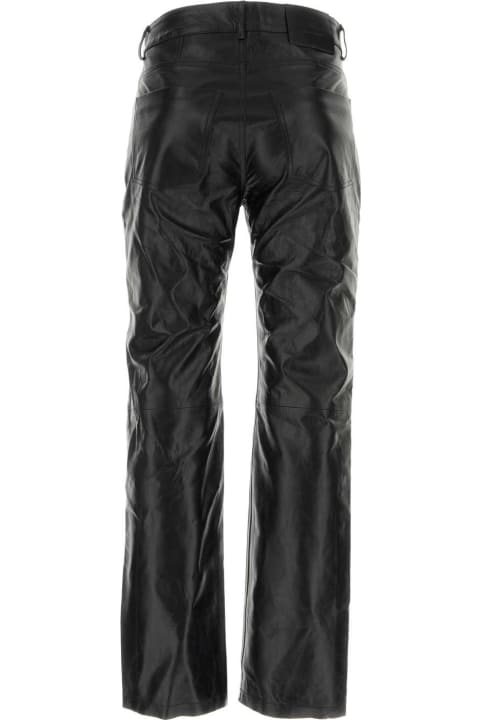 Pants & Shorts for Women Ami Alexandre Mattiussi Black Leather Pant