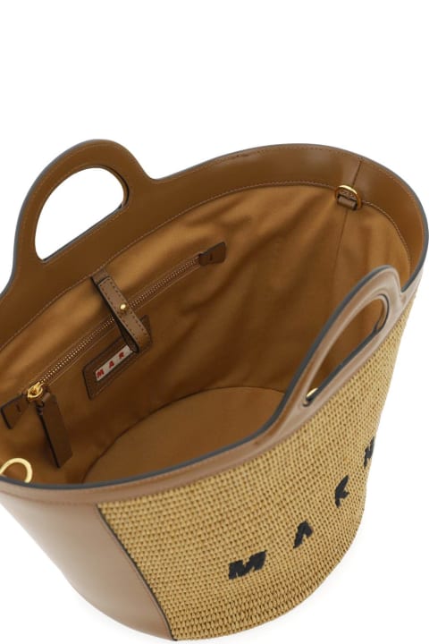 Marni Bags for Women Marni Raffia And Leather Small Tropicalia Bucket Bag