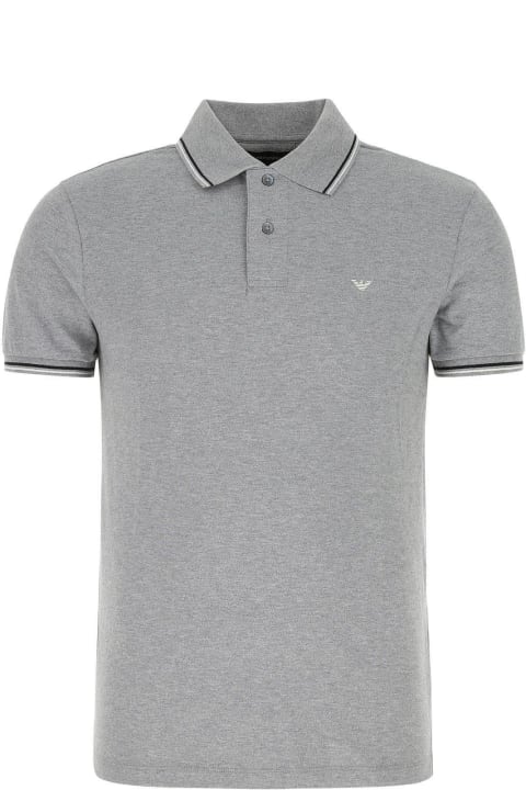 Emporio Armani for Men Emporio Armani Grey Stretch Cotton Polo Shirt