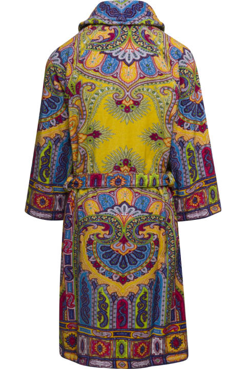 Textiles & Linens Etro 'new Tradition' Multicolor Bath Robe With Pailsey Motif Home