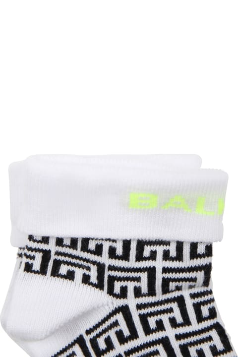 ベビーガールズ Balmainのシューズ Balmain Multicolored Socks For Baby Girl With Logo