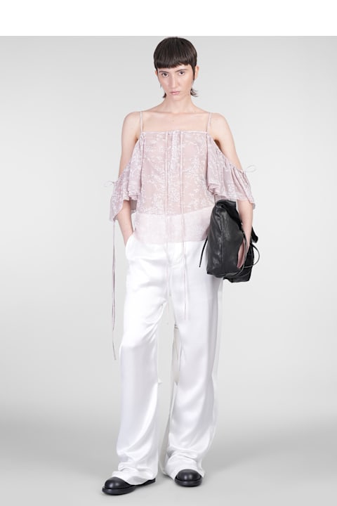 Ann Demeulemeester for Women Ann Demeulemeester Valeska Bias Top Topwear In Rose-pink Viscose