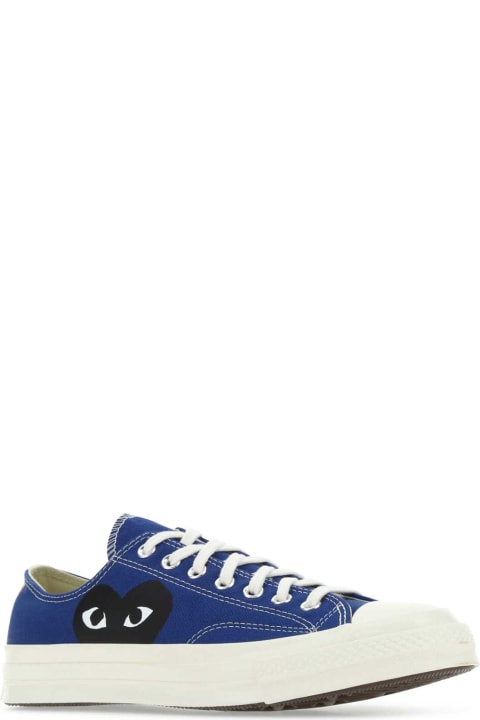 أدوات منزلية Comme des Garçons Play Blue Canvas Comme Des Garã§ons X Converse Sneakers