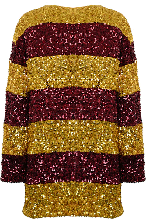 Fashion for Women Elisabetta Franchi College Style Striped Sequin Dress