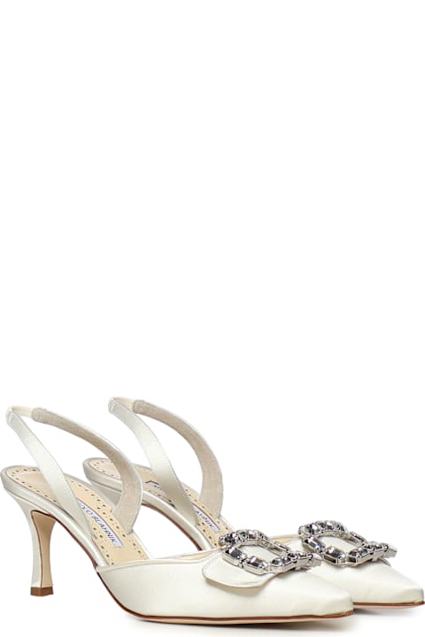 Manolo Blahnik Mayjousli Satin Slingback