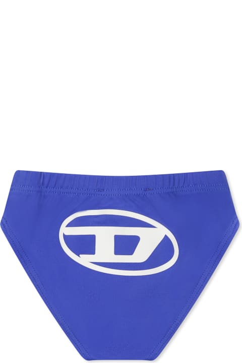Homeware Diesel Blue Swim Briefs For Baby Boy With Logo
