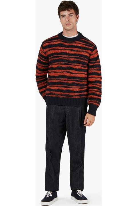 メンズ ニットウェア doppiaa Aabuk Round-necked Striped Sweater