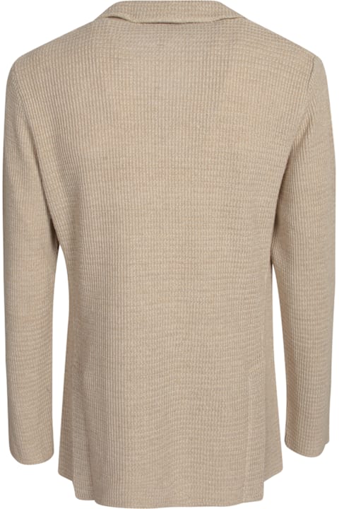 Lardini Sweaters for Men Lardini Beige Linen Cardigan Jacket