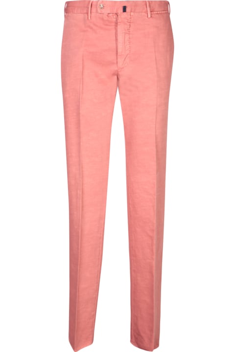 Incotex Pants for Men Incotex Pink Chino Linen Trousers