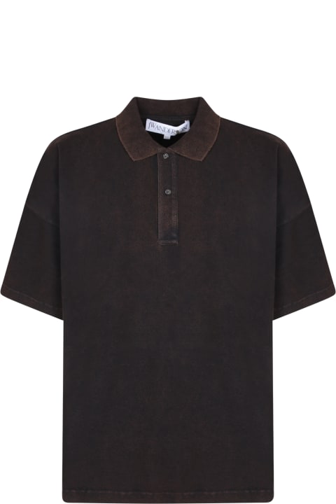 J.W. Anderson Topwear for Men J.W. Anderson Dark Brown Cotton Polo Shirt
