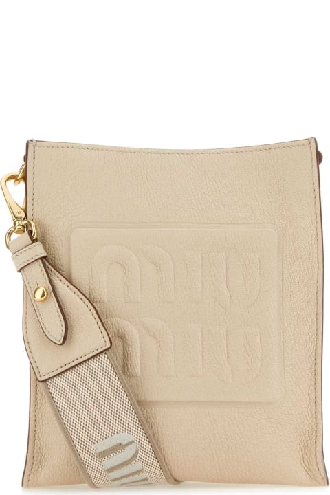 Bags Sale for Women Miu Miu Sand Leather Crossbody Bag
