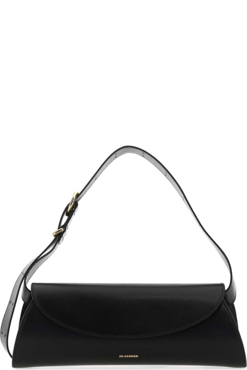 Jil Sander for Women Jil Sander Black Leather Small Cannolo Shoulder Bag