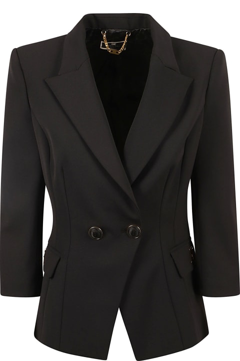 Elisabetta Franchi Coats & Jackets for Women Elisabetta Franchi Double-breast Slim Fit Plain Blazer