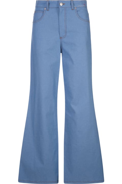 Marni Pants & Shorts for Men Marni Blue Denim Stretch Flared Trousers