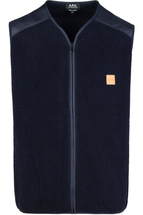 Coats & Jackets for Men A.P.C. Logo Patch Zip-up Vest