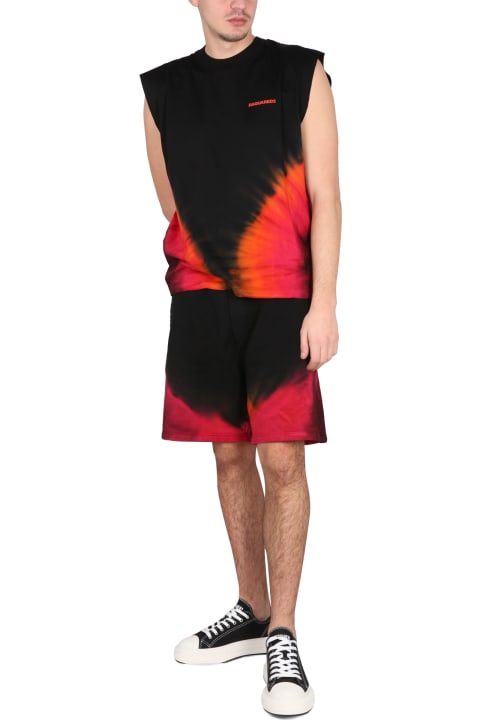 Everywhere Tanks for Men Dsquared2 Flame Iron Tank T-shirt