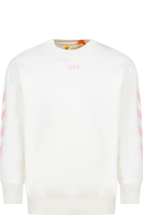 Off-White Topwear for Girls Off-White White Sweatshirt For Girl With Logo