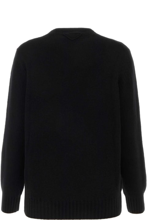 Prada Sweaters for Men Prada Black Wool Blend Sweater