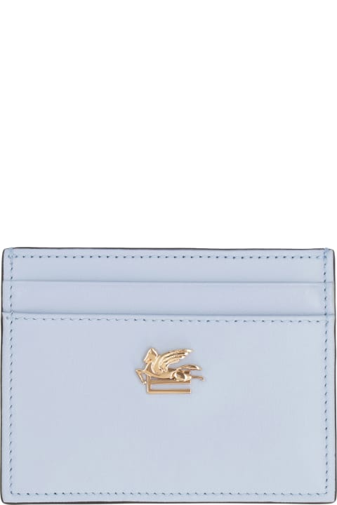 Wallets for Women Etro Logo Detail Leather Card Holder