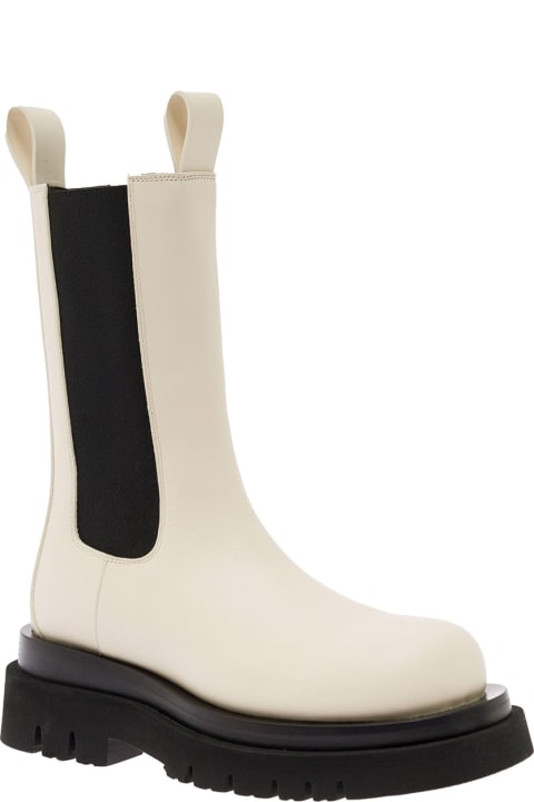 Bottega Veneta for Women Bottega Veneta 'bv Lug' White Boots With Contrasting Multi-layered Sole In Leather Woman