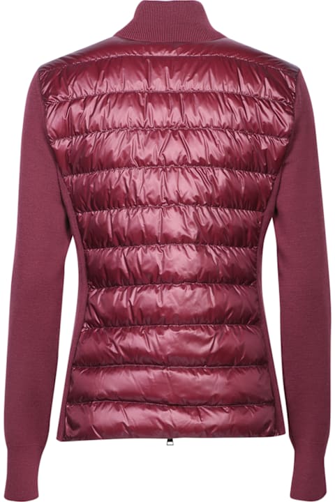 Moncler Sweaters for Women Moncler Bordeaux Padded Cardigan