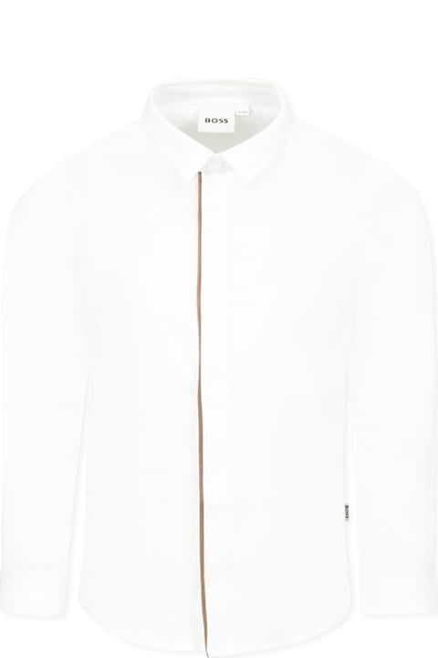 Homeware Hugo Boss White Shirt For Boy With Logo