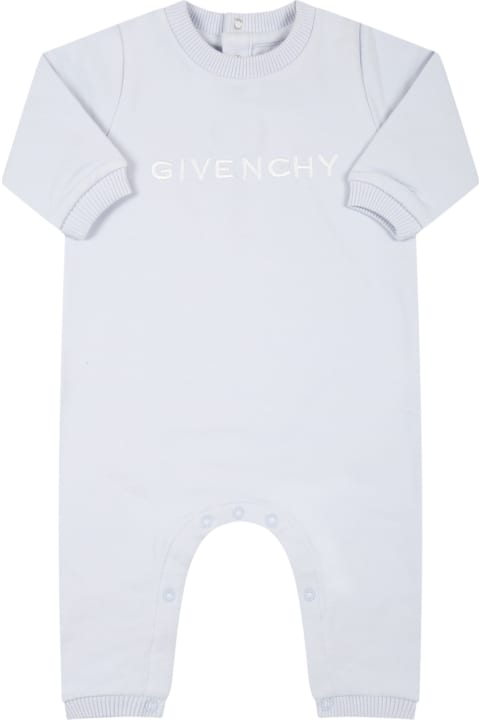 Light Blue Babygrow For Baby Boy With Logo