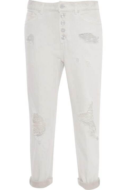 Dondup Jeans for Women Dondup Frayed White Jeans