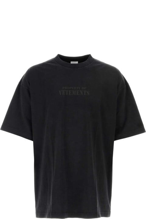 メンズ VETEMENTSのトップス VETEMENTS Slate Cotton Oversize T-shirt