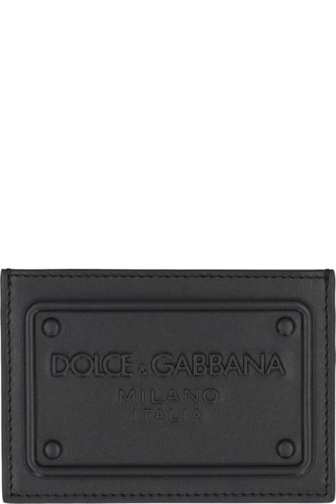 メンズ Dolce & Gabbanaの財布 Dolce & Gabbana Logo Detail Leather Card Holder
