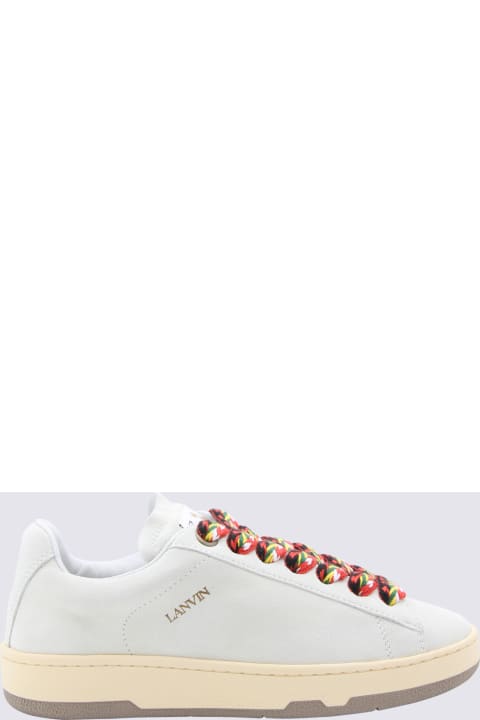 Lanvin Wedges for Women Lanvin White Leather Curb Lite Sneakers
