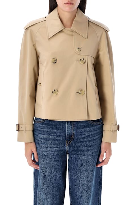 Burberry London Coats & Jackets for Women Burberry London Cropped Gabardine Trench Jacket