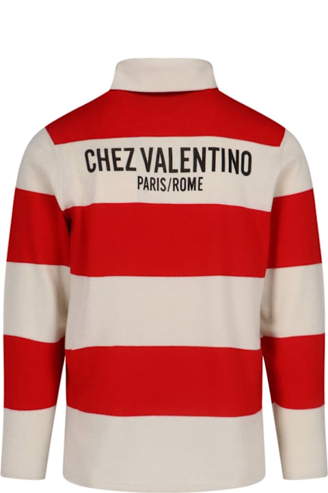 Valentino for Men Valentino Striped Knitted Polo Shirt