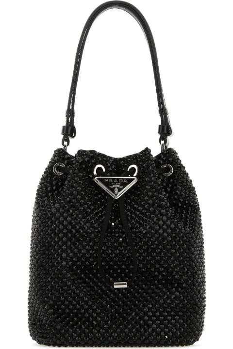 Prada Bags for Women Prada Embellished Satin Bucket Bag