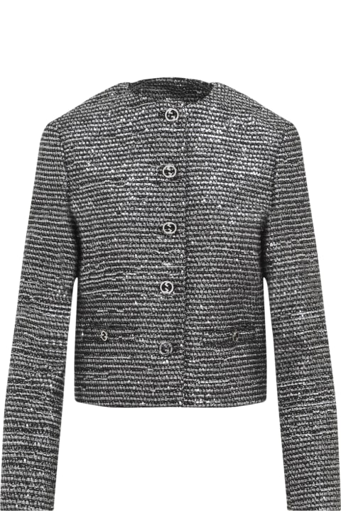 Gucci Coats & Jackets for Women Gucci Lamé Tweed Short Jacket