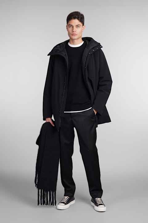 Aspesi معاطف وجواكت لـ القسم الرجالي Aspesi Parka Liam Coat In Black Polyester