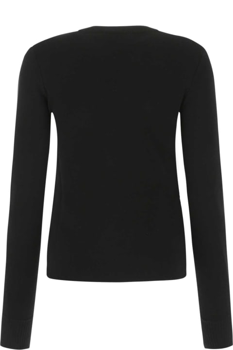 Alexander McQueen for Women Alexander McQueen Black Stretch Wool Blend Sweater