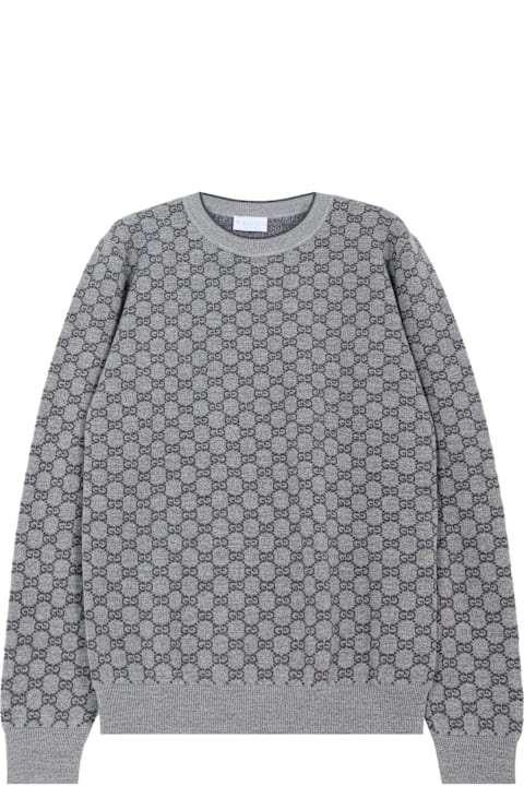 Homeware Gucci Grey Sweater For Kids With Gg Motif