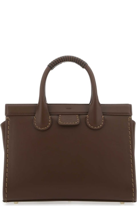 Chloé Totes for Women Chloé Brown Leather Medium Edith Handbag