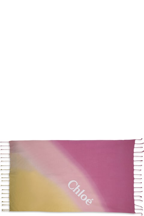Accessories & Gifts for Baby Girls Chloé Ombré Logo Print Beach Towel