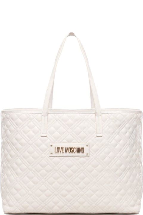 Love Moschino for Women Love Moschino Logo Lettering Quilted Top Handle Bag