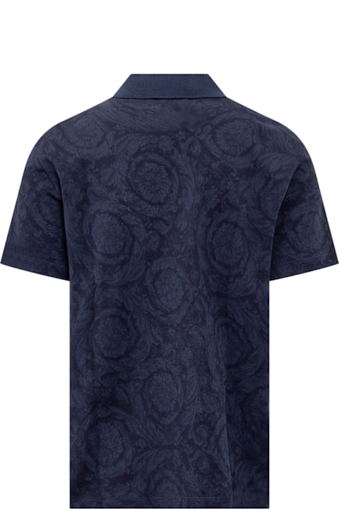 Versace Topwear for Men Versace Printed Piquet Polo Shirt