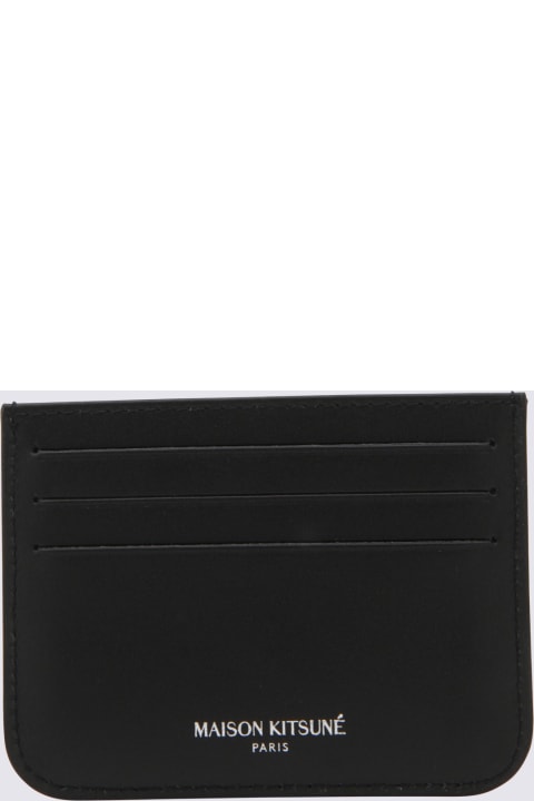 Wallets for Men Maison Kitsuné Black Leather Card Holder