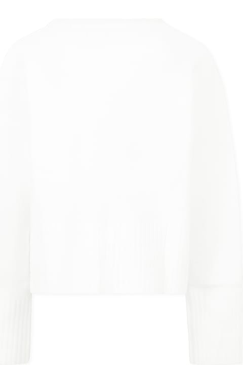 Homeware Pinko White Sweater For Girl With Logo