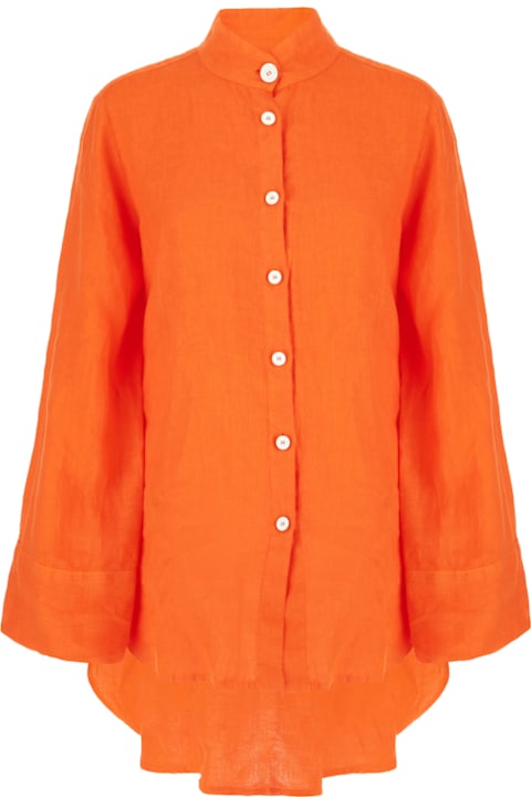 Malo for Women Malo Orange Linen Shirt