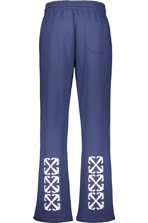 Off-White Lightweight Blue Pants With Adjustable Drawstring