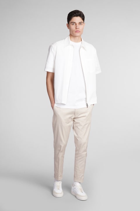Low Brand Shirts for Men Low Brand Shirt Zip S143 Shirt In White Cotton