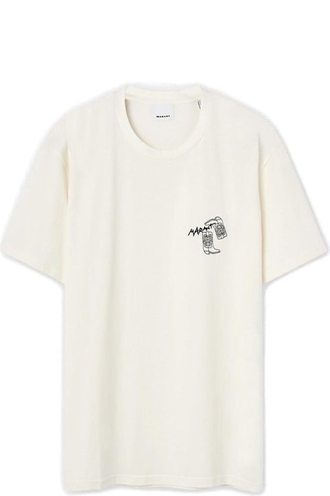 Isabel Marant Men Isabel Marant Honore Logo Embroidered T-shirt