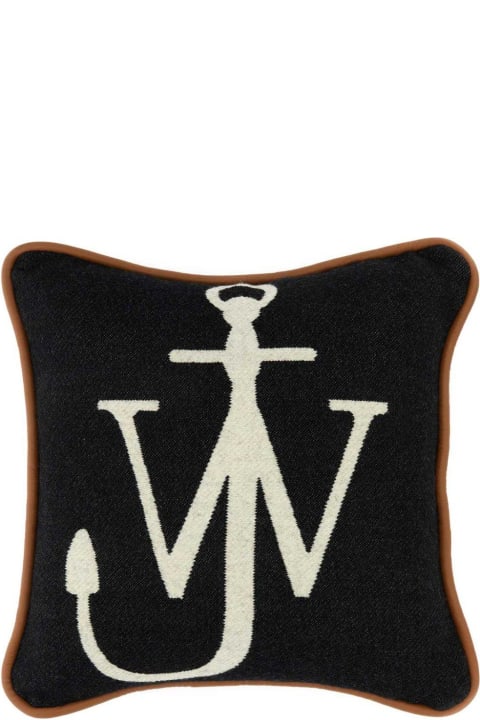 インテリア J.W. Anderson Two-toned Anchor-logo Cushion